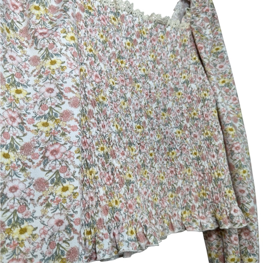 Ava Rose Floral Long Sleeve Blouse Women’s Medium Casual Boho Top - Picture 2 of 8